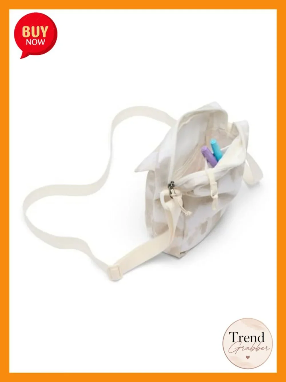 Unisex Adjustable Polyester Side Bag with Zipper